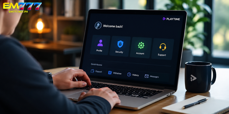 After you Register at PLAYTIME, several account features become available.